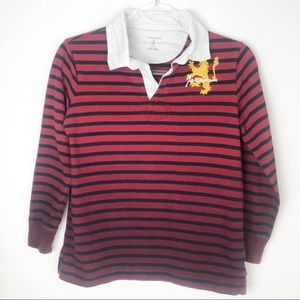 Boy’s Polo Shirt Rugby Stripes Logo Player # size M